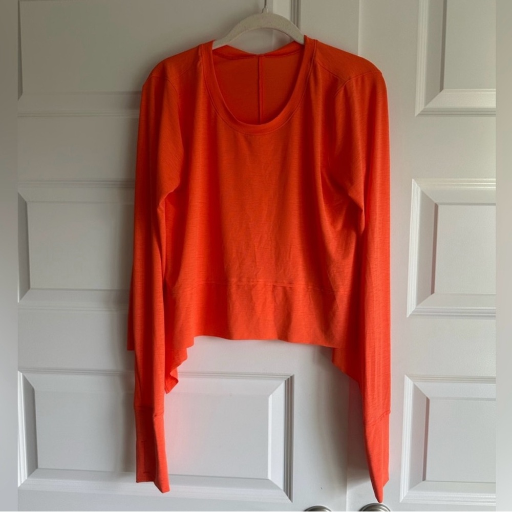 Free People Tempo Tee Long Sleeved Top In Orange - Picture 4 of 8